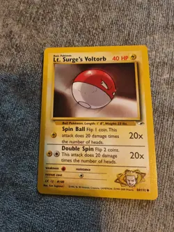 Pokemon TCG Cards Lt. Surge's Voltorb 84/132 Gym Heroes NM/LP Vintage WOTC 2000 - Image 1