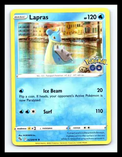 💥 Lapras # 023/078 Holo Rare 2022 Pokemon Go TCG Card - Image 1