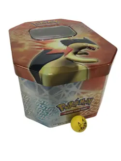 Pokemon TCG Charizard Tin with Mixed Card Bundle Inc Holo Cards Collectible Used - Image 1