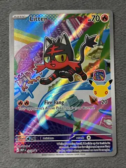 Litten 044 MEP EN 044 Black Star Promo Partner Illustration Rare Pokemon Card - Image 1