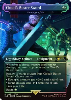 MTG - Cloud's Buster Sword - Rainbow Foil - Final Fantasy Secret Lair - Magic - Image 1