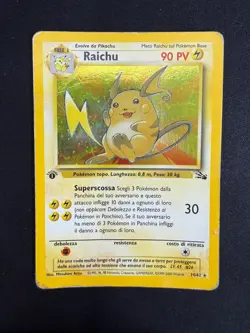 Pokemon Raichu 14/62 Fossil Rara Holo Prima Edizione Wizards ITA Carte Vintage - Image 1