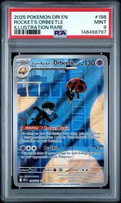 Pokemon TCG Team Rockets Orbeetle Destined Rivals 198/182 PSA 9 - Image 1
