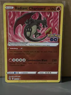 Pokemon TCG Radiant Charizard Holo Rare Card 011/078 Pokemon Go - Image 1