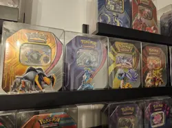 BRAND NEW Pokemon TCG Paradox Destinies Tins BUNDLE OF 4 SEALED TINS - Image 1