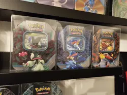 Pokemon TCG Paldea Partners Tin Set x3 Meowscarada Skeledirge Quaquaval Sealed - Image 1