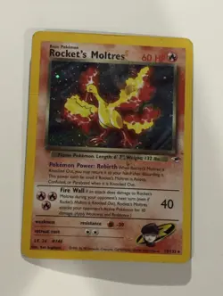 Rocket's Moltres 12/132 Holo Gym Heroes 1999 Pokemon - Image 1