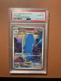 2025 POKEMON JTG EN-JOURNEY TOGETHER ILLUSTRATION RARE #162 WAILORD PSA 10 - Image 1