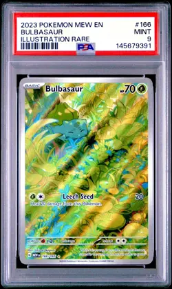 2023 POKEMON MEW EN-151 ILLUSTRATION RARE #166 BULBASAUR PSA 9 - Image 1