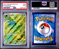 2023 POKEMON MEW EN-151 ILLUSTRATION RARE #166 BULBASAUR PSA 9 - Image 3