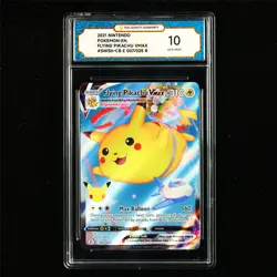 TQG 10 GEM MINT 2021 Pokemon ENG Flying Pikachu VMAX 007/025 R - Image 2