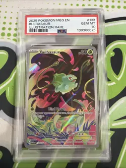 2025 POKEMON MEG EN-MEGA EVOLUTION ILLUSTRATION RARE #133 BULBASAUR PSA 10 - Image 1