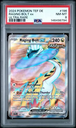 Raging Bolt ex 196/162 Ultra Rare Temporal Forces Pokemon PSA 8 - Image 1