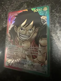 2022 One Piece Monkey D Luffy OP01-003 Pre-Errata Alt Art Leader Card PSA 9 - Image 3