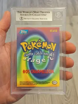 BGS 8 Pokemon Rainbow Foil Charmeleon E5 Of 12 Topps First Movie Card - Image 2