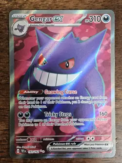 Pokemon Gengar EX TCG Full Art Ultra Rare Holo Card 193/162 Temporal Forces - Image 1
