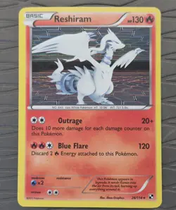 Pokemon Reshiram 26/114 Black & White Holo Rare Pokemon Card NM - Image 1