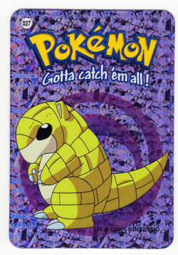 Sandshrew #027 - Vintage Pokemon Vending Prism Holo Sticker Card 2000 Nintendo - Image 1
