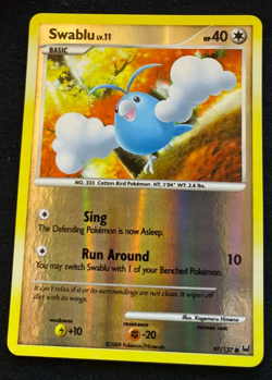 Pokemon Card 2009 Platinum - Swablu 97/127 Reverse Holo LP - Image 1