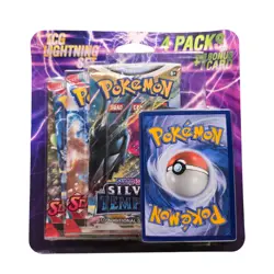 Konami Pokemon TCG Lightning Set Booster 4 Packs 1 Bonus Card New Sealed 97712544540 - Image 1