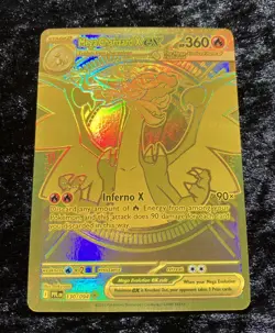 Mega Charizard X Ex 130/094 Gold Secret Rare Phantasmal Flames Pokemon TCG NM! - Image 1
