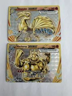 Pokemon TCG Machamp/Ninetalez Evolutions Holo Rare Break Cards - Image 1