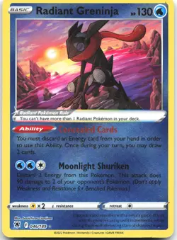 Radiant Greninja 046/189 Radiant Rare Astral Radiance Pokemon Near Mint - Image 1