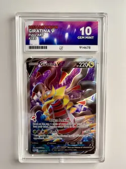 Pokemon TCG Giratina v Lost Origin 2022 Full Art Holo Rare Card 185/196 Ace 10 - Image 2