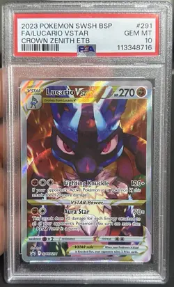 Pokemon Lucario VSTAR SWSH291 Sword & Shield Promo Full Art Holo PSA 10 - Image 1