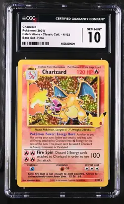Charizard 4/102 Base Set Holo Pokemon CGC 10 Gem Mint - Image 1