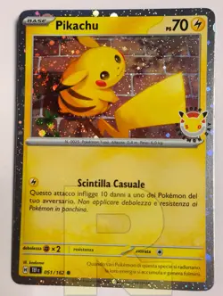 Pikachu ® Pokemon Day 30 Promo TEF 051/162 ® Cosmos Holo ® Italiano ® EX+ - Image 1