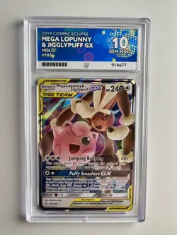 Pokemon Mega Lopunny & Jigglypuff GX Cosmic Eclipse 165/236 Graded ACE 10 - Image 2
