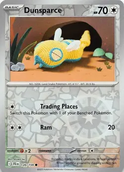 Dunsparce - Reverse Holo - Journey Together - Pokemon TCG - 120/159 - Image 1