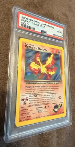 2000 POKEMON GYM HEROS ROCKETS MOLTRES HOLO VG-EX PSA 4 #12 - Image 2