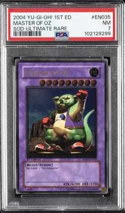 2004 YU-GI-OH! SOD-SOUL OF THE DUELIST 1ST ED-ULTIMATE RARE MASTER OF OZ PSA 7 - Image 1