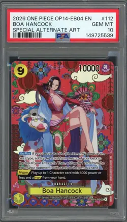 PSA 10 Boa Hancock (SP Alt Art) The Azure Sea's Seven OP14-112 EN One Piece B5 - Image 1