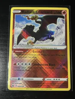 Radiant Charizard 020/159 Rare Holofoil Crown Zenith Pokemon - Image 1