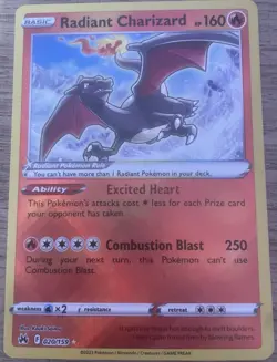 Pokemon Radiant Charizard Crown Zenith 020/159 Holo Radiant Rare Basic English - Image 1