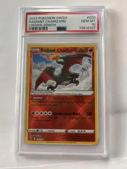 Pokemon TCG Radiant Charizard Crown Zenith Holo Card 020/159 PSA 10 - Image 1