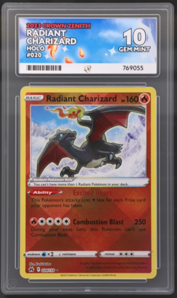 Pokemon TCG Radiant Charizard Crown Zenith 020/159 Ace Gem Mint 10 - Image 1