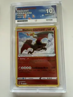 Pokemon TCG Radiant Charizard Crown Zenith 020/159 Ace Gem Mint 10 - Image 1