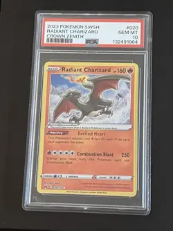 Pokemon TCG Radiant Charizard Crown Zenith Holo Card 020/159 PSA 10 - Image 1