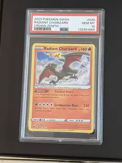 Pokemon TCG Radiant Charizard Crown Zenith Holo Card 020/159 PSA 10 - Image 2