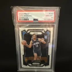 2023-24 Prizm Jett Howard White Cracked Ice /35! RC Orlando Magic! Psa 10 - Image 1