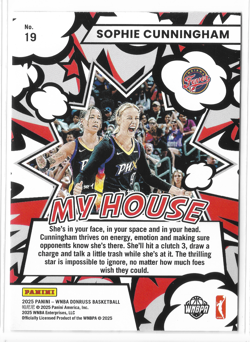 2025 Donruss WNBA My House Press Proof #19 Sophie Cunningham Indiana Fever - Image 2