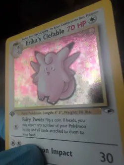 Erika's Clefable 3/132 1st Edition Gym Heroes Holo Pokemon Card Vintage WoTC - Image 2