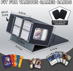 Commander Deck Box for MTG, Card Deck Box with Dice Tray and Display Window, Fit - Image 3