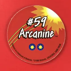 1998 Nintendo | Pokemon (ARCANINE #59 | LP+) Tomy Battle Disc Pog Card TCG Toy - Image 2