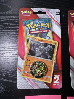 Pokemon TCG 2019 SEALED 3 Card Mini Packs: 2 Mini Packs in Blister Machamp Promo - Image 2