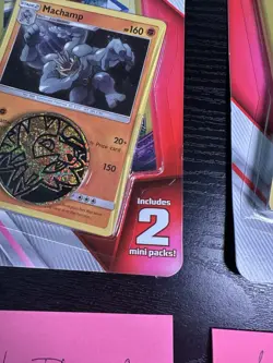 Pokemon TCG 2019 SEALED 3 Card Mini Packs: 2 Mini Packs in Blister Machamp Promo - Image 5